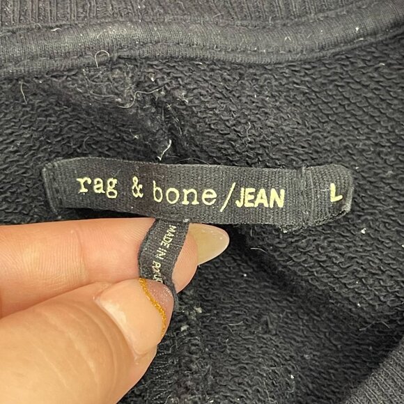 Rag & Bone Women's Black Crewneck Cotton Splatter Paint Sweatshirt Size Large - Picture 5 of 15